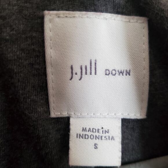 J.Jill Maroon Red Down Puffer Coat Small Hooded Snap Zip Knit Fleece Lined S - Picture 3 of 10